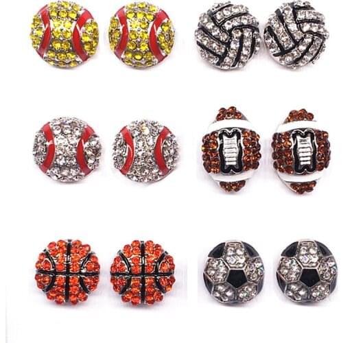 Post Earring Studs Sofball Baseball Skating Rhinestone Crystal Bling Girls