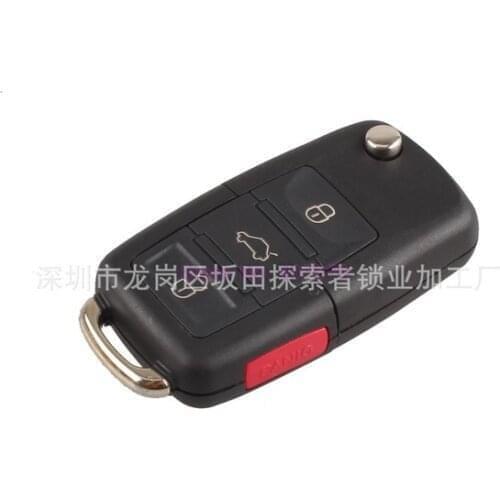 By DHL or Fedex 100pcs Folding 3 Buttons Car Remote Flip Key Shell Case Fob For Volkswagen Golf Passat No Blade