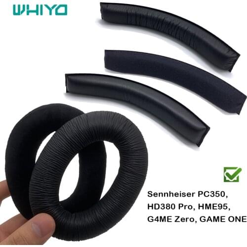 Whiyo Replacement EarPads Headband for Sennheiser PC350 HD380 Pro HME95 G4ME Zero GAME ONE Headset Cushion Cover Bumper Pads