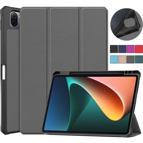 Smart Cover For Funda Xiaomi Mi Pad 5 Pro Tablet Case Folding PU Leather Pencil Case For Coque Xiaomi Mi Pad 5 MiPad 5 Pro Case