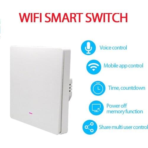Smart Wifi Touch Switch No Neutral Wire Required Smart Home 1/2/3 Gang Light Switch 220V Support Alexa Tuya App Google Home