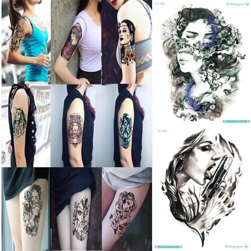 Women Temporary Tattoos Sexy Wlof Bird Totem Sleeve fake Sticker Sith Gun Cool Stuff Things Makeup Leg Unique For Body Art