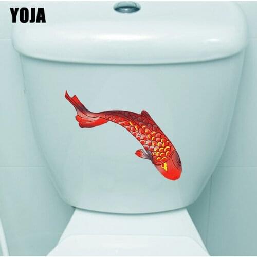 YOJA 23.1*11.9CM Cartoon Fish Wall Decal Bedroom Home Decoration Toilet Sticker T3-1003
