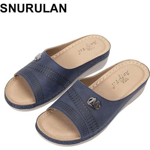 SNURULANWomens Sandals Shoes Wedge Platform Sandals2021Fashion Women Shoes Bohemian New Fashion Female Retro Women Dropshipping