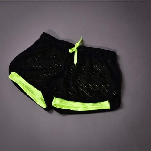 Women Sport Fitness Yoga Shorts 2 In 1 Quick Dry Athletic Running Jogging Elastic Waist Short Pants