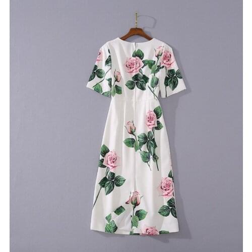 2020 Summer runways floral print elegant dress Brand new high quality womens elegant dress B986
