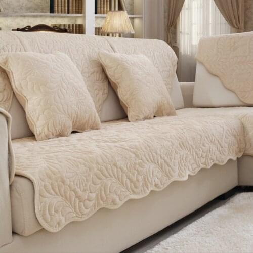 1pcs Sofa Cover 2019 New Hot Solid Color Plush Couch Cover Seat Cushion Europe Style Leather Sofa L Corner Non-Slip Sofa Towel