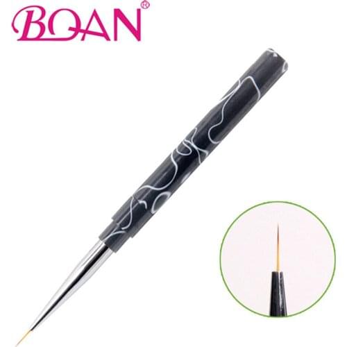 BQAN 10 Pcs/Lot Nail Art Liner Brush 7mm 9mm Black Acrylic Handle Nail Art Painting Drawing Brush Pen Manicure Art Tool
