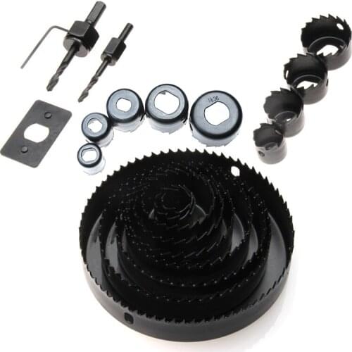 13Pcs/Set Hole Saw Bit Cutting Set Kit Metal Circle Wood Sheet Metal Alloys Circular Cutter Round Drill Bits