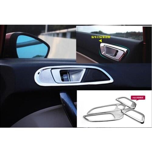 2012-2016 For Ford Ecosport interior door handle decorative circle ABS Chrome trim decoration ring border stickers