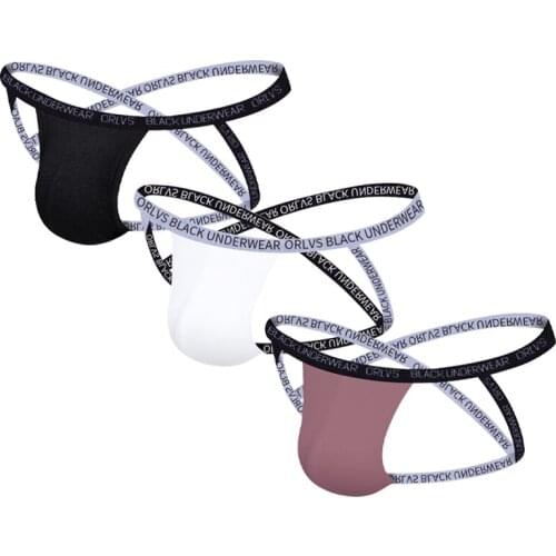 3pcs Lot Sexy Mens Underwear Thong Set Sissy Panties Jockstrap Men Underpants G-strings Modal Comfortable Bikini For Gay