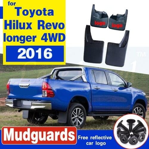 Car Mud Flaps For Toyota HILUX REVO longer 4WD 2016 Mudflaps Splash Guards Mud Flap Mudguards Fender Car Styling Set Molded 4pcs