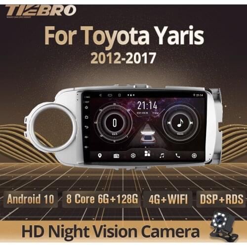 TIEBRO 2 DIN Android10 Car Radio For Toyota Yaris LHD 2012-2017 Stereo Receiver GPS Navigation Auto Radio Car Stereo NO 2DIN DVD