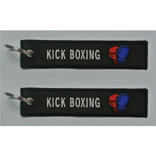 Kick Boxing Fabric Embroidery Keychain Keyring