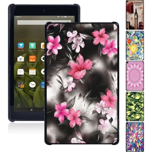 Tablet Case For Fire Plus 8 10th 2020/Fire 7 5th 7th 9th Gen/Fire HD 8/10/Fire HD 8 Watercolor Pattern Plastic Fashion Cover