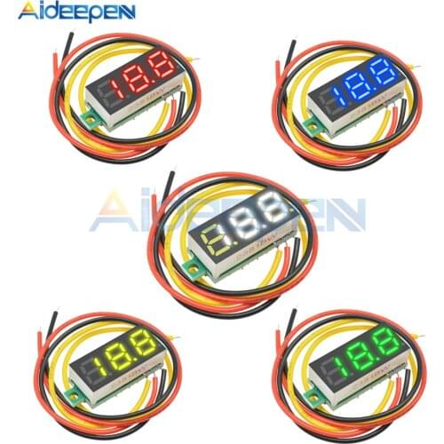 0.28 inch DC LED Digital Voltmeter 0-100V Voltage Meter Auto Car Mobile Power Voltage Tester Detector 12V Red Green Blue Yellow