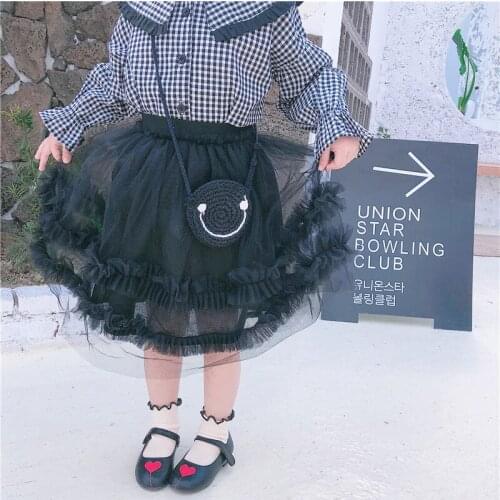 Kids Girls Ball Gown Skirt 2019 New Mesh Childrens Skirt Baby Girls Lace Tutu Skirts Girls Flower Elastic Skirt for 1-6 Years