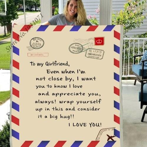 Express Love TO My Girlfriend Funny Character Blanket 3D Print Sherpa Blanket on Bed Home Textiles Blanket Best Gift 02