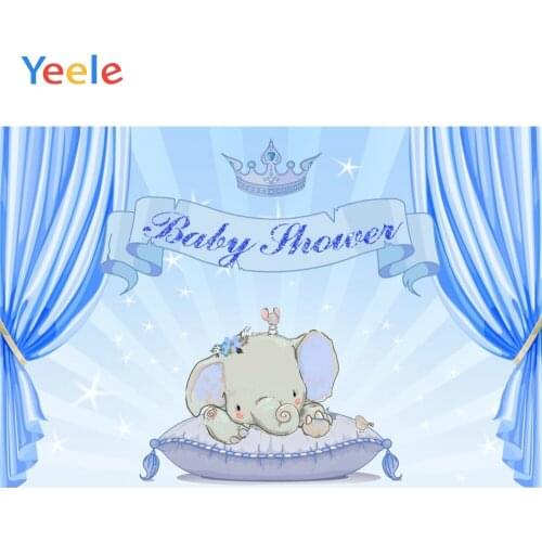 Yeele Curtain Elephant Stars Boy Baby Shower Birthday Photography Backgrounds Photographic Customized Backdrops for Photo Studio