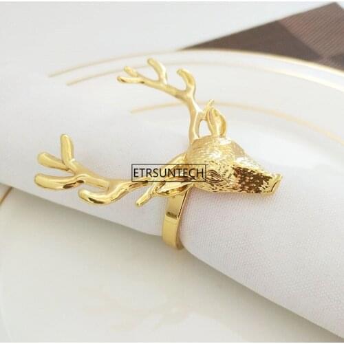 Exquisite Deer Head Napkin Buckle Western Napkin Ring Upscale European Animal Restaurant Hotel Decoration
