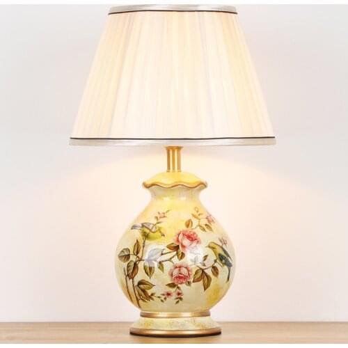 Ceramic New Chinese Table Lamp Classical American Model Room Hotel Living Room Night Light