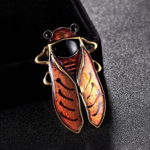 Brown Enamel Zen insect brooch for women men evening party gifts fashion Mens Vintage pin brooches bouquet nice hats accessory
