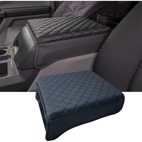 Auto Center Console Armrest Cushion Leather Cover for Ford F150 2015-2020 Q9QD