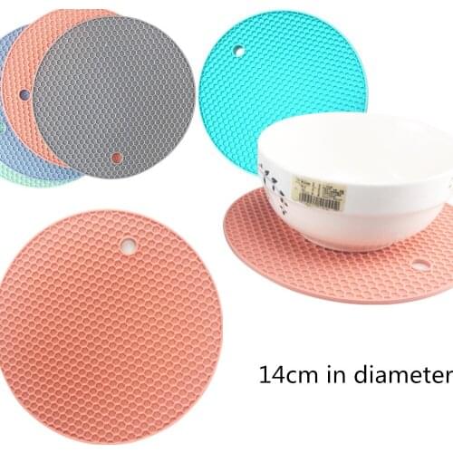 Kitchen Utensils Round Heat Resistant Silicone Mat Drink Cup Coasters Non-slip Pot Holder Table Placemat Kitchen Accessories
