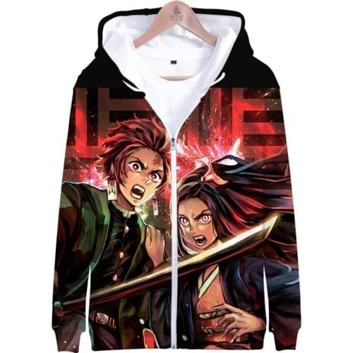 2020 hot sale Demon Slayer Anime Sweatshirt Hoodies Men/Women 3D Cartoon Pattern Hoodie Streetwear Tracksuit Zipper Outwear