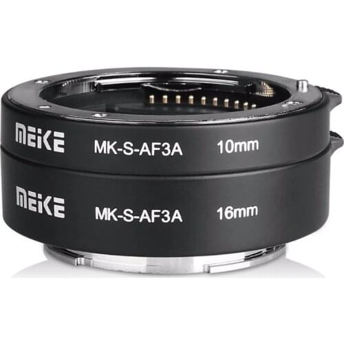 MEKE Meike MK-S-AF3A Metal AF Macro Extension Tube Auto Focus Adapter ring 10mm 16mm for Sony Mirrorless A7 NEX E-Mount Camera