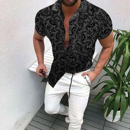 2021 Summer Mens Sandbeach Printing Single Breasted Cardigan Trend Shirt Cardigan Mens fashion Trend Short Sleeve