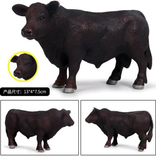 Childrens Solid Simulation Animal World Model Set Cow Buffalo Yellow Rhinoceros Bison Toy Ornament Set Puzzle Hand Birthdays