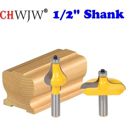 2 Bit Handrail Router Bit Set - Wavy/Flute - 1/2" Shank Woodworking cutter Tenon Cutter for Woodworking Tools