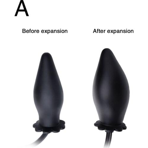 Inflatable Anal Plug Inflated Butt Expandable Anal Bigger Stimulator Dilator Air-filled Pump Real Penis Dildo Butt Plug Sex Toys