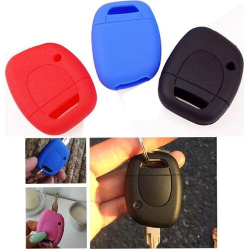 1 Button Silicone Key Case Cover For Renault Clio Kangoo Master Twingo Keyless Fob Shell Holder Protector