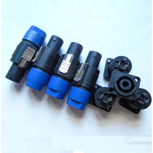Wholesale 25 SET blue (25pcs Speakon 4Pin Male Plug +25PCS female) Compatible Audio Cable