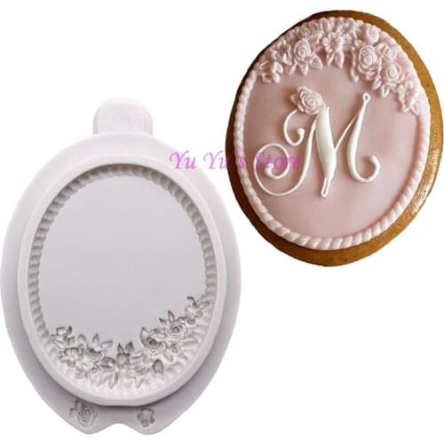Oval Photo Frame 100% Platinum Silicone Sugarcraft Mould, Fondant Cake Decorating Tools Bakeware
