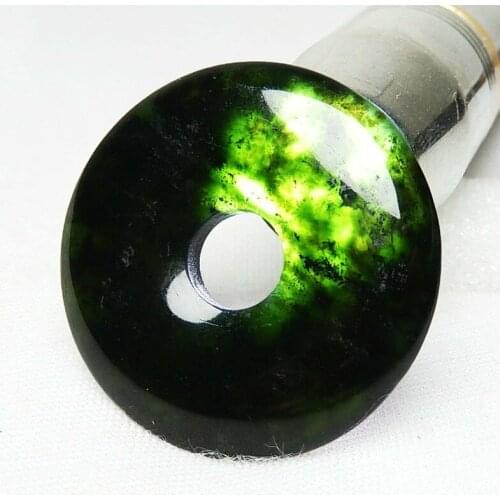 Natural Black Green Jade Safety Buckle Pendant Necklace Chinese Carved Charm Jewelry Accessories Fashion Amulet Men Women Gifts