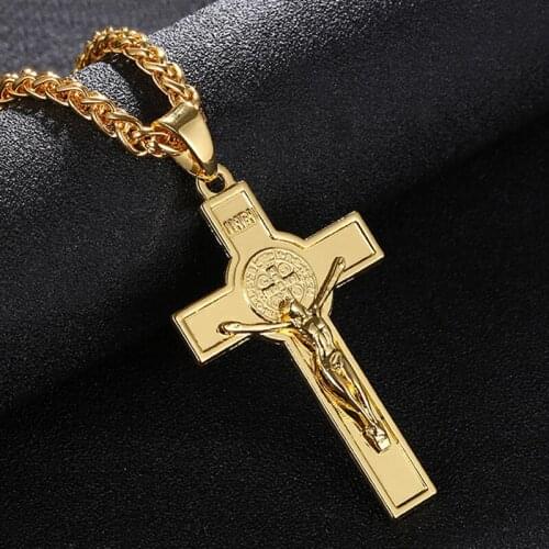 SONYA Cross Necklace INRI Crucifix Jesus pendant necklace Gold/Silver color Men&women Jewelry Religion Necklace Bijoux Femme