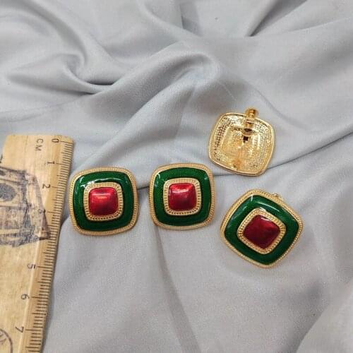 With Qingdao jewelry earring fashion personality joker true gold silver needle drop glaze stud earrings