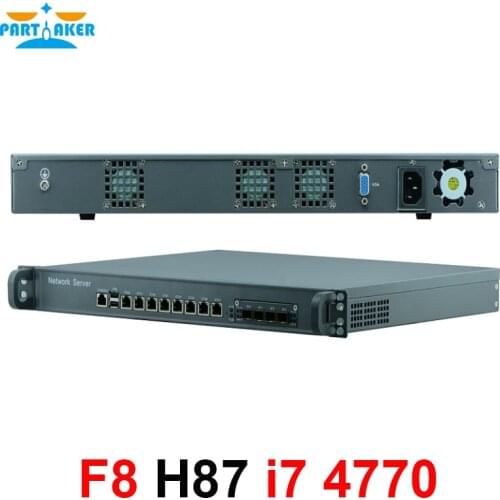 1U Firewall Network Appliance Hardware with 8 ports Gigabit lan 4 SPF Intel Core i7 4770 Mikrotik pfSense ROS