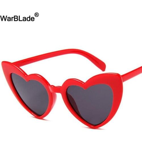 WarBLade Fashion Love Heart Sunglasses Vintage Women Cat Eye Sun Glasses Clear Female Eyewear For Female Oculos De Sol Wholesale