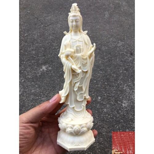 20cm HOME OFFICE Company SHOP CAR safety health good luck Efficacious protection Mahasthamaprapta Guanyin buddha carving statue