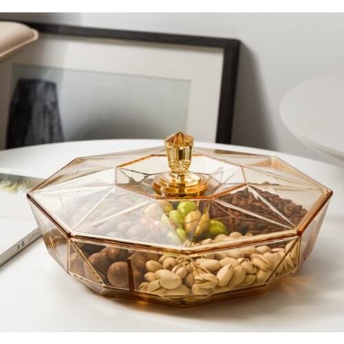 European Style Plate Luxury Fruit Snack Modern Candy Serving Tray Plastic Plates Living Room Assiettes De Table Tableware DG50GP