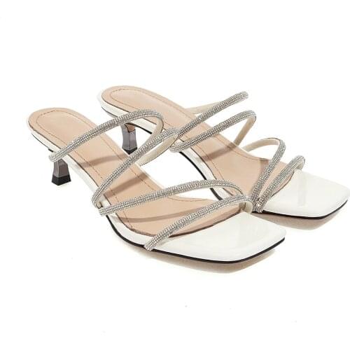 2021 Summer Women Sandals Fashion Sexy Rhinestone High Heel Tied Party Breathable Comfort Shopping Woman Walking Casual Shoes