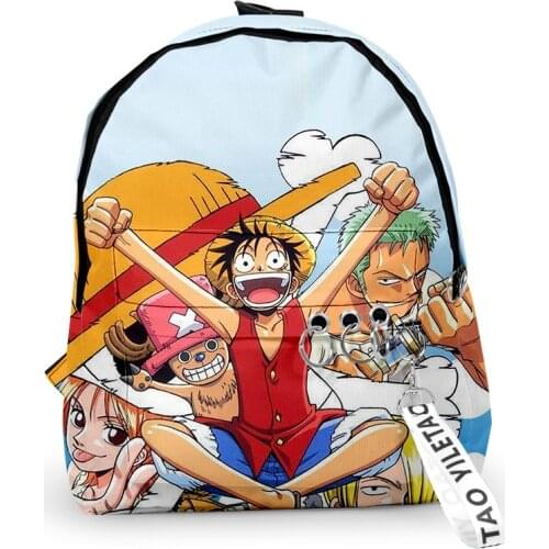 One Piece 3D Oxford Waterproof Key Chain Accessories Teenager Boys Girls Cute Small Bags Notebook Shoulder Backpacks School Bags