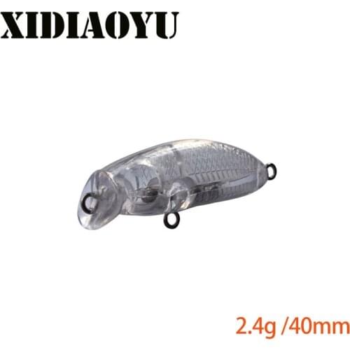 10pcs 2.4g 40mm De cebo de manivela de cebo desnudo en blanco, cebo de pececillo sin pintar