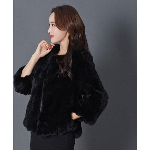 2021 Women Winter New Fashion Real Rabbit Fur Coats Female Warm Short Plush Overcoat Ladies Solid Color Genuine Fur Jackets U585