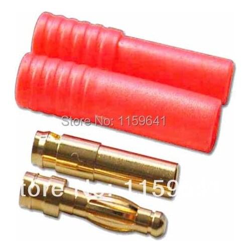 1000 pairs x 4.0mm Gold Banana Connector with Protector/Cover for model planes,shipped by Fedex or DHL