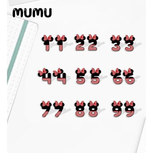 2021 New Cute Minnie Mouse Number Stud Earring 0 to 9 Epoxy Jewelry Resin Acrylic Earrings Handmade Gifts Girl